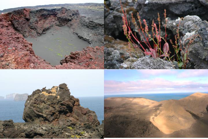 Crater, crack, lava; and tephra cone